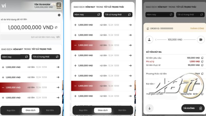 Các bước rút tiền tại AB77